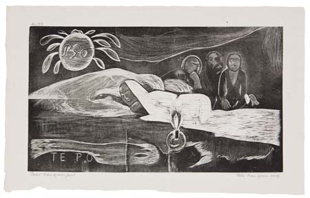 Appraisal: PAUL GAUGUIN Te Po Woodcut on chine volant - x