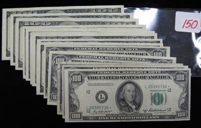 Appraisal: TOTAL FACE VALUE OF U S BILLS FEDERAL RESERVE NOTES