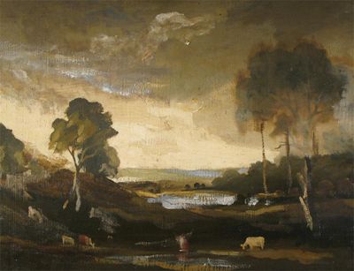 Appraisal: Philip Hugh Padwick - The drinking pool Oil on canvas