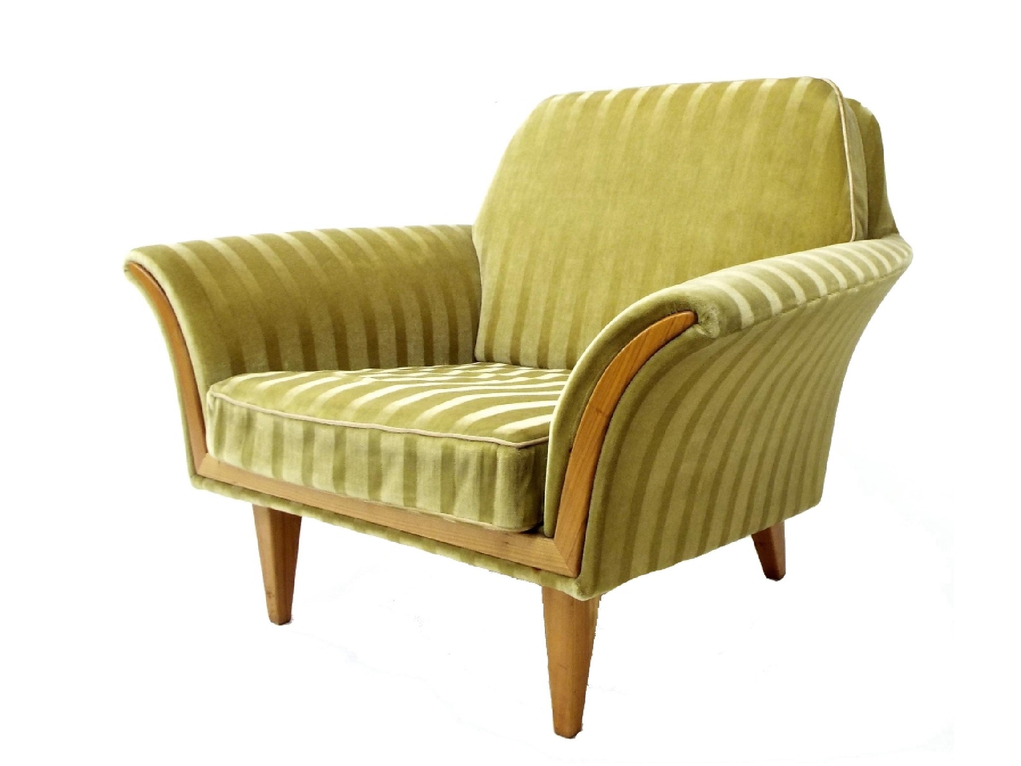 Appraisal: Art Deco German cocktail lounge chair with swept arms fitted