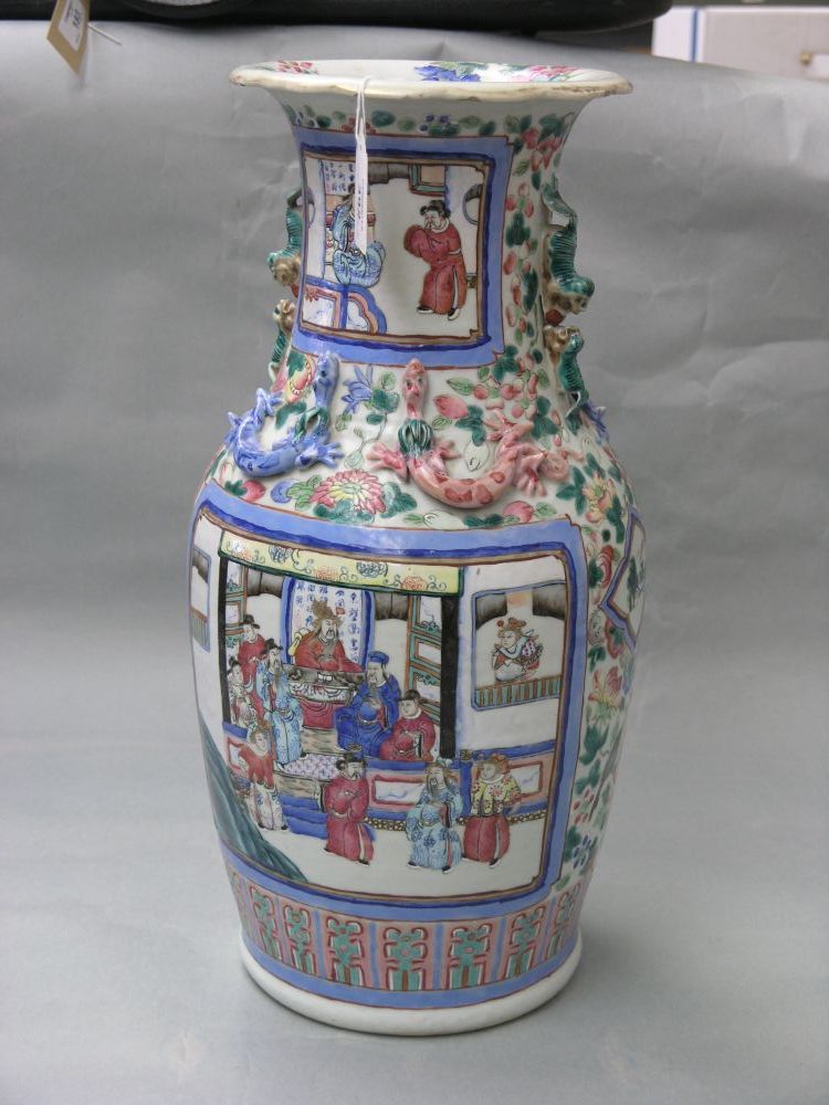 Appraisal: A late th century Chinese porcelain baluster vase the neck