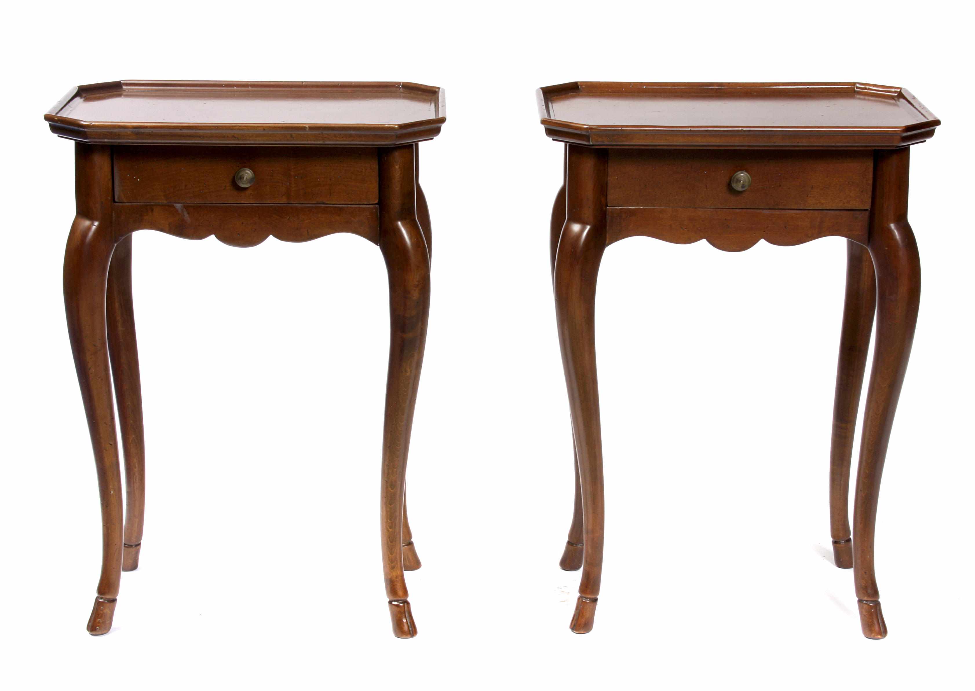 Appraisal: A pair of Louis XV Provincial style mahogany side tables