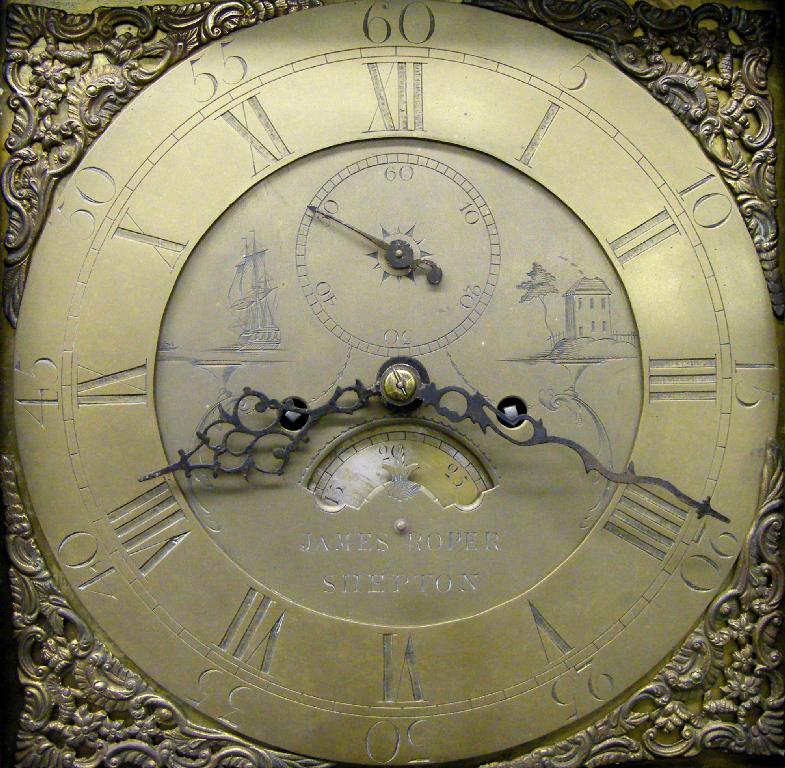 Appraisal: Oak eight day longcase clock the square brass dial signed