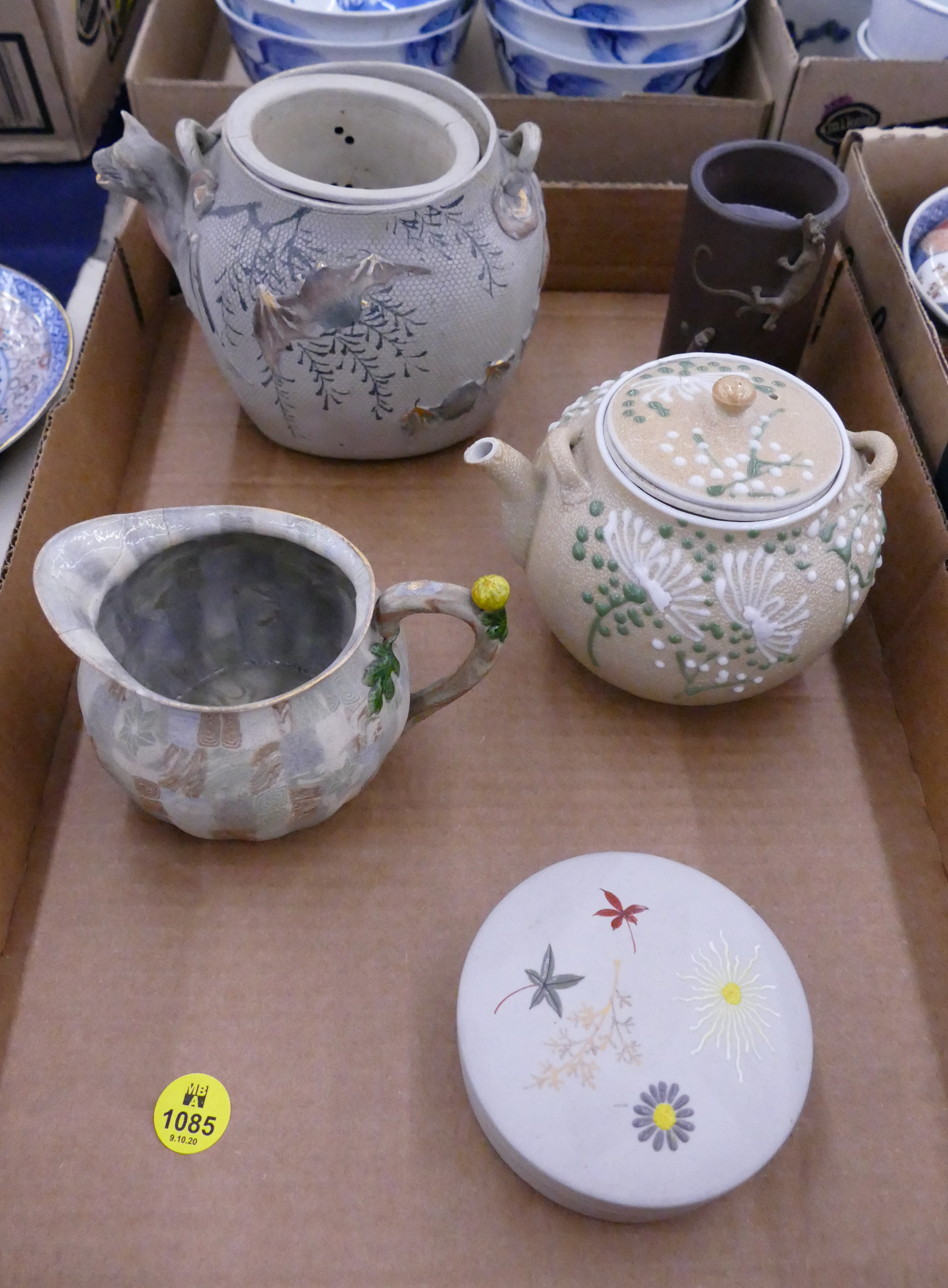 Appraisal: Box Old Japanese Banko Ware- pc total