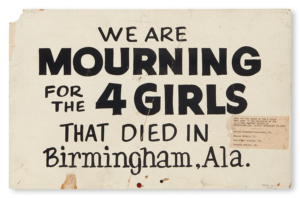 Appraisal: THE BIRMINGHAM CHURCH BOMBING CIVIL RIGHTS--ALABAMA We are MOURNING for