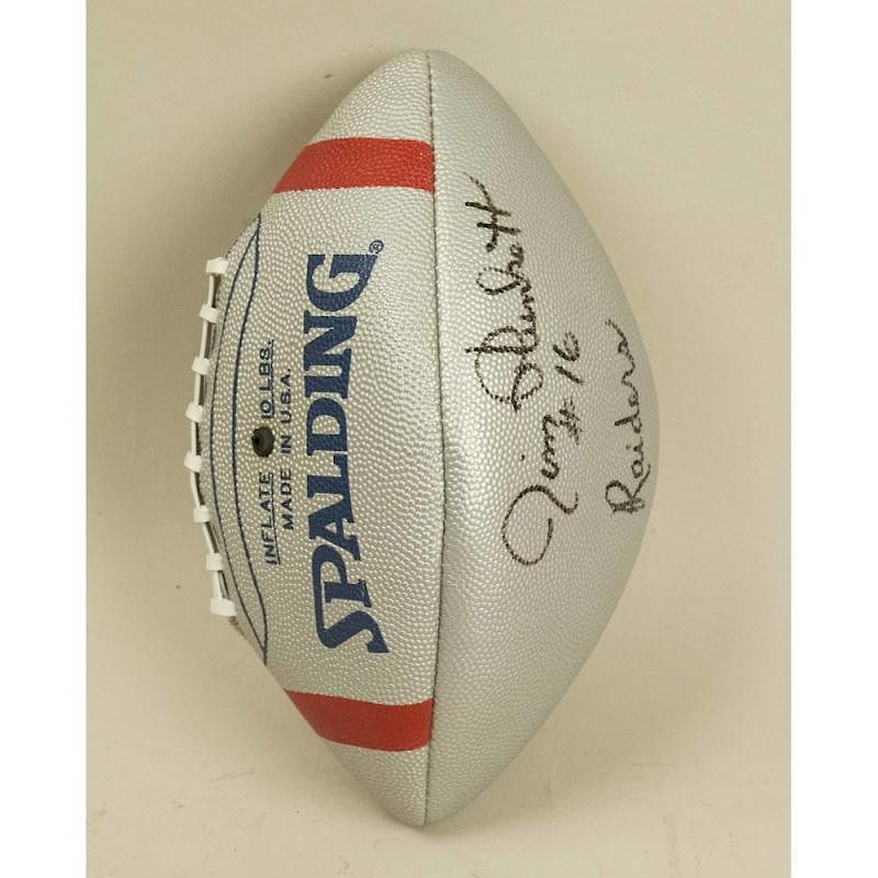 Appraisal: Jim Plunkett Autographed Football Jim Plunkett autographed Spalding football Jim