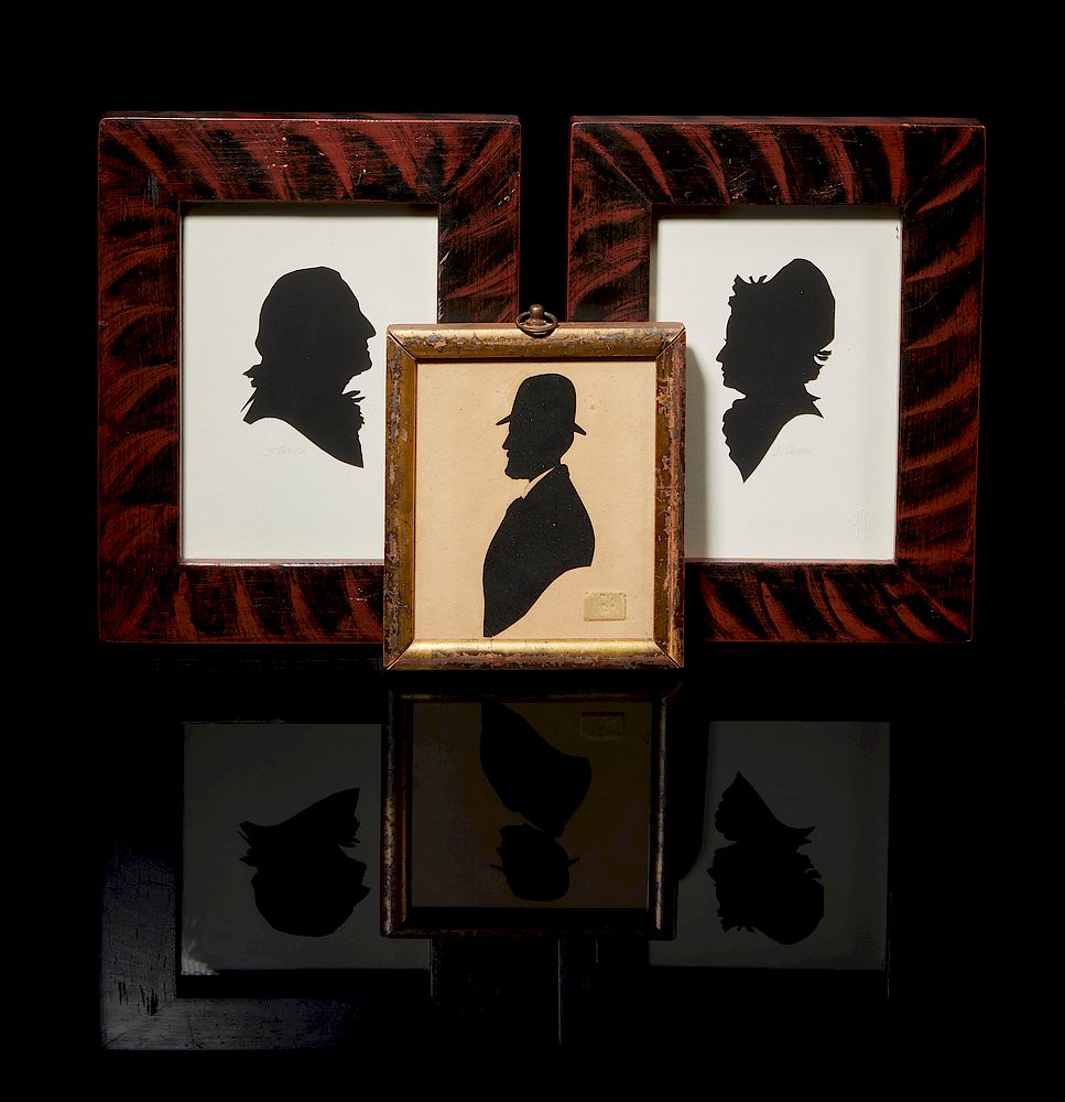 Appraisal: Three Silhouettes Lot of three silhouettes on paper comprising two