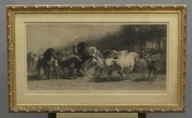 Appraisal: th c Rosa Bonheur print signed LLC Sight '' x