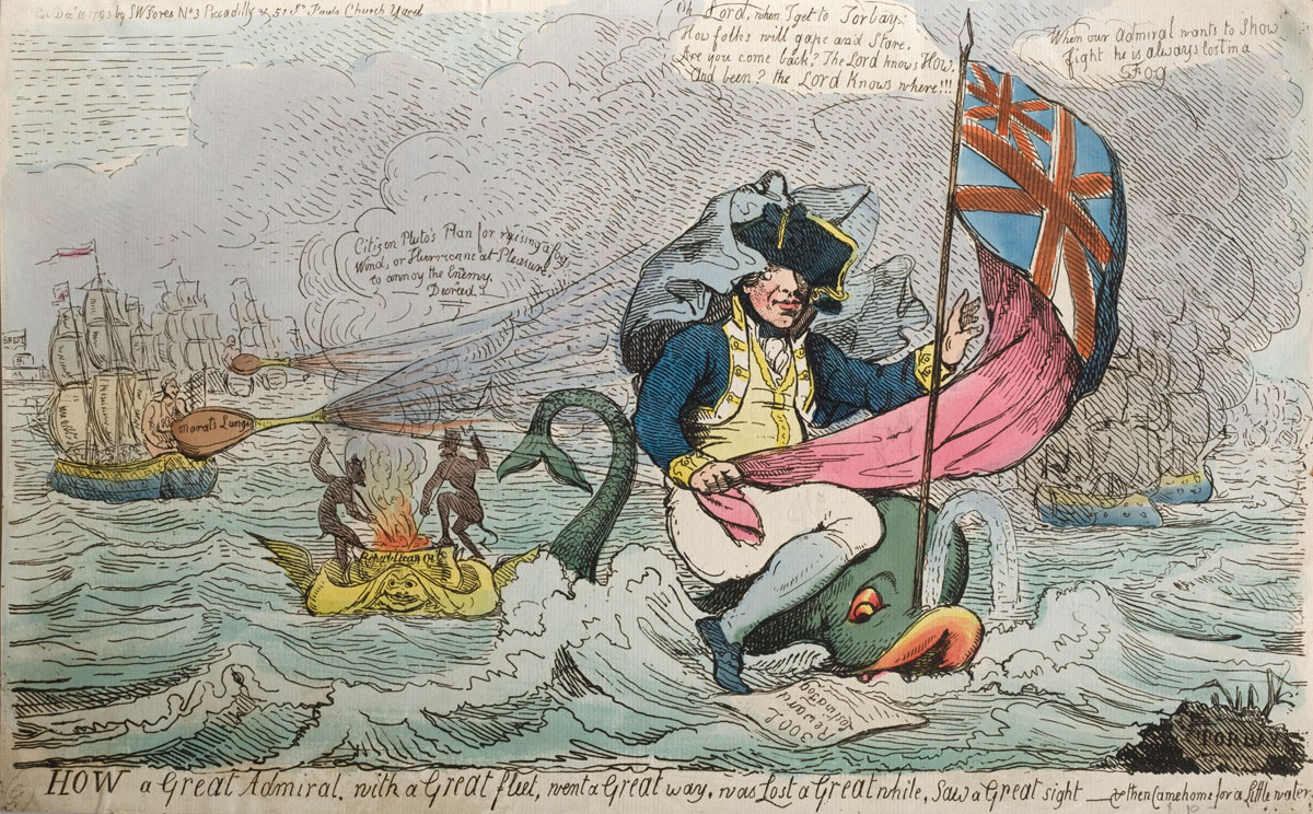 Appraisal: NINE BRITISH PRINTS SATIRIZING THE ROYAL NAVY AND THE ADMIRALTY