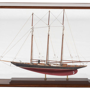 Appraisal: A Cased Scale Model of a Three-Mast Ship titled Atlantic