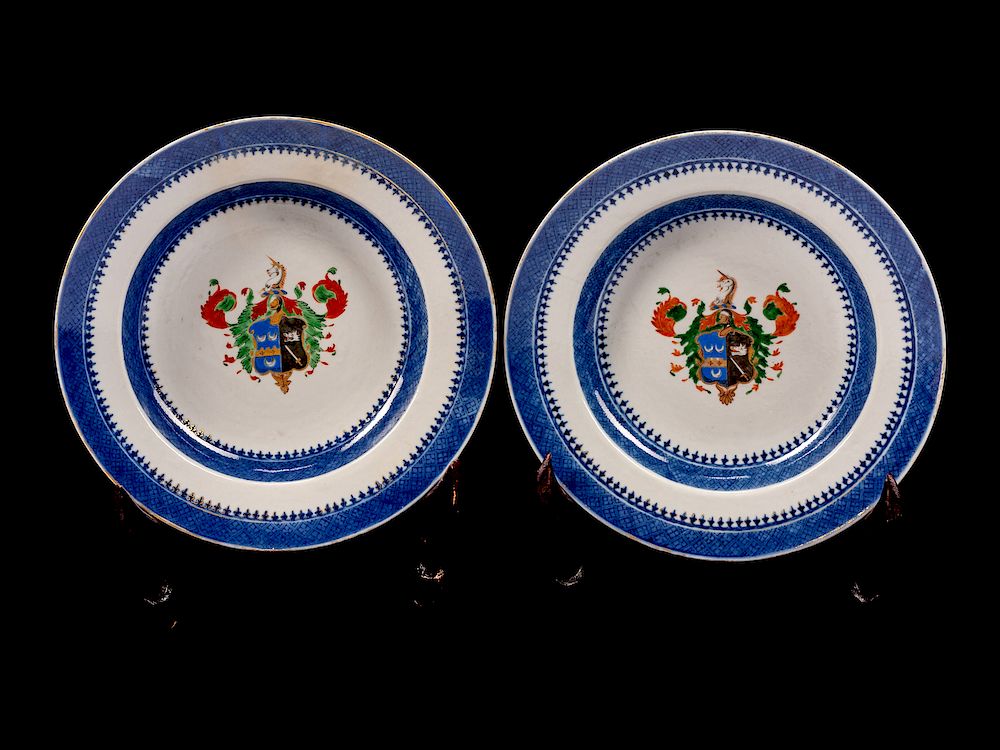 Appraisal: A Pair of Chinese Export Porcelain Armorial Plates A Pair