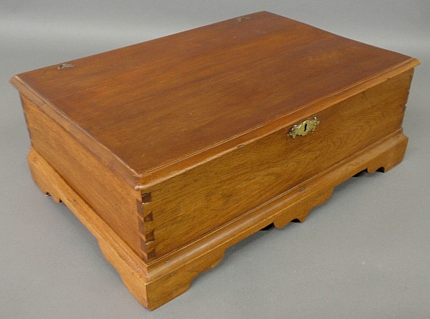 Appraisal: - Pennsylvania Chippendale walnut bible box c with a center