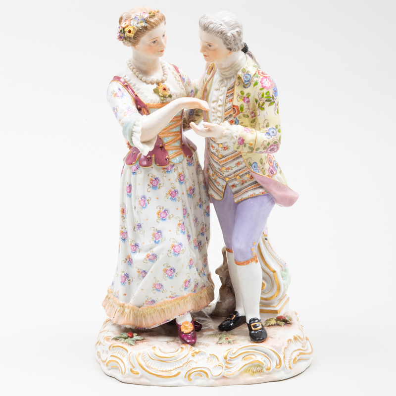 Appraisal: MEISSEN PORCELAIN FIGURE GROUP OF A DANCING COUPLE Blue crossed