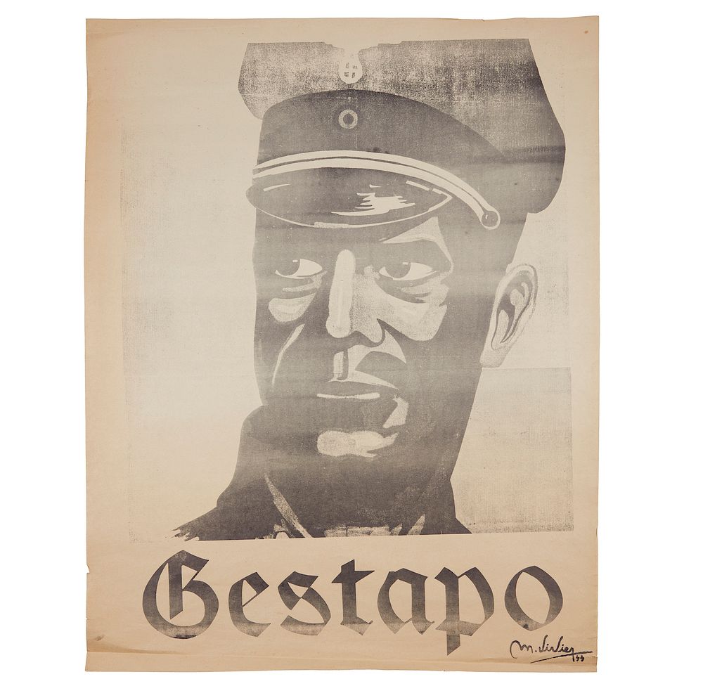 Appraisal: WWII Gestapo Poster A rare and possibly previously unrecorded Gestapo