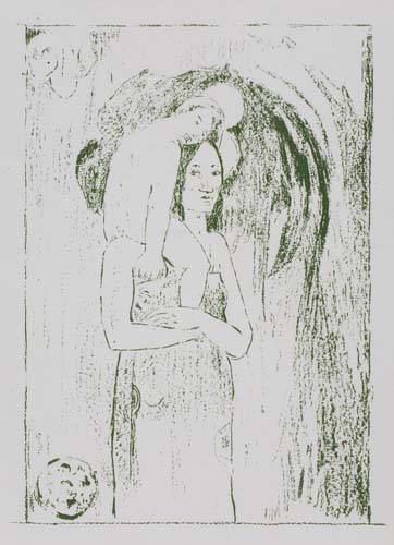 Appraisal: PAUL GAUGUIN La Orana Maria Lithograph printed in green on