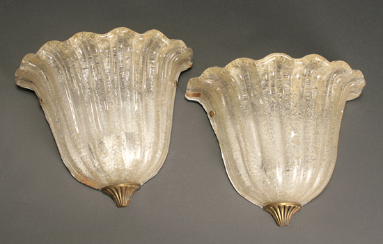 Appraisal: Set of Four Murano Glass Sconces Circa s Each having