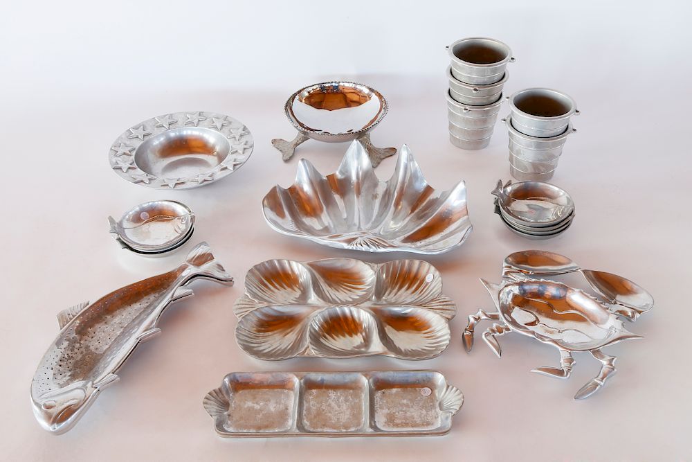 Appraisal: Aluminum Alloy Serving Dishes Exclusive on Bidsquare Aluminum Alloy Serving