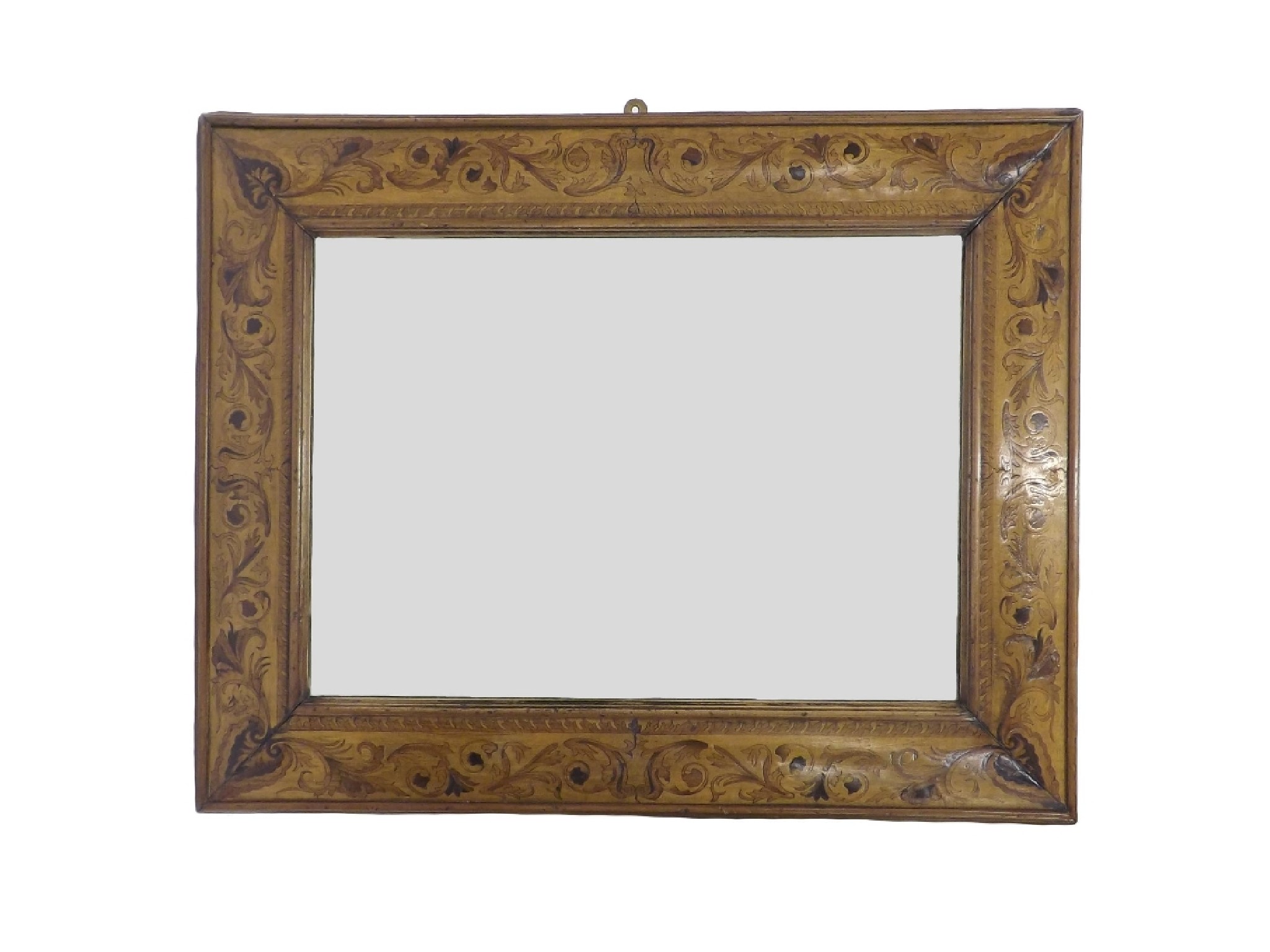 Appraisal: Good antique Dutch inlaid wall mirror x