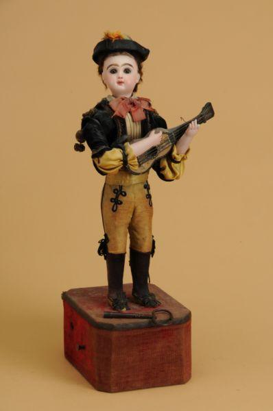 Appraisal: Roullet Decamps Spanish Guitarist Automaton France ca Jumeau bisque socket