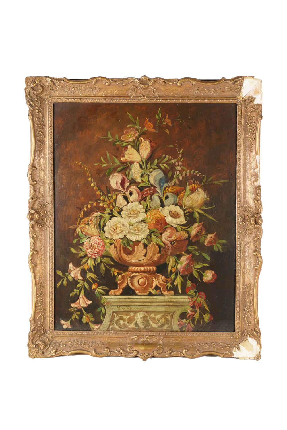 Appraisal: DUTCH SCHOOL FLORAL STILL LIFEoil on panel signed lower middle