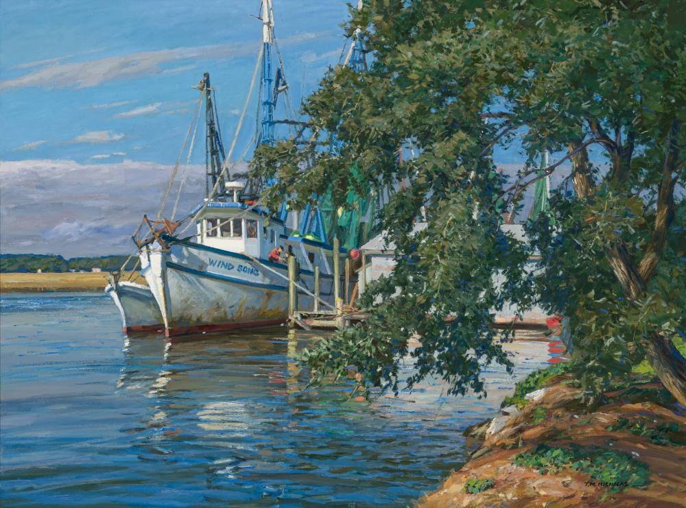 Appraisal: T M NICHOLAS American b Shrimp Boats Beaufort S C