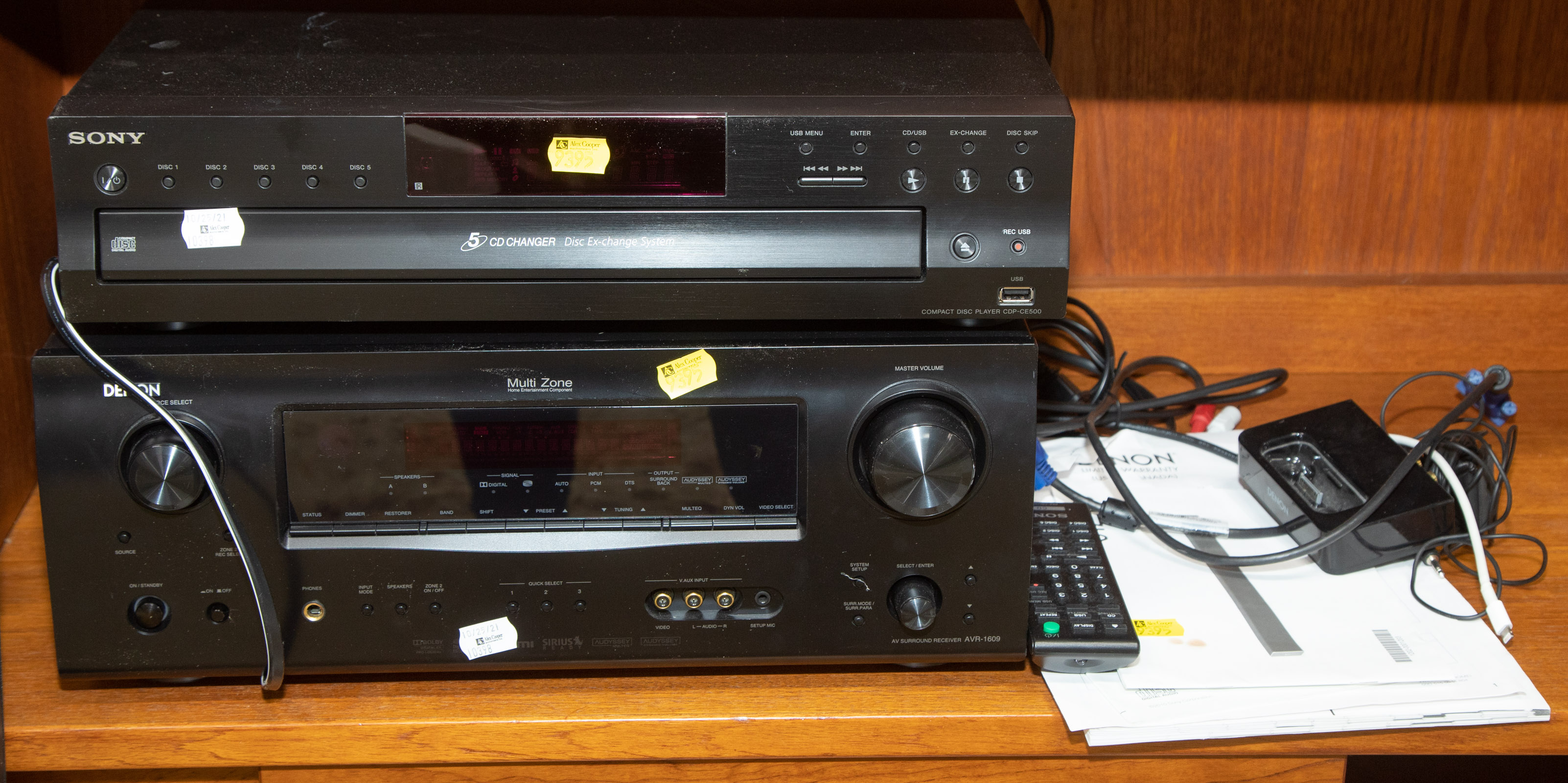 Appraisal: ASSORTED MODERN STEREO EQUIPMENT Includes Sony CDP-CE five CD changer