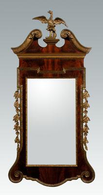 Appraisal: Chippendale style looking glass figured mahogany parcel gilt and gold