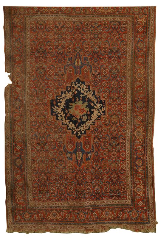 Appraisal: ORIENTAL RUG BIDJAR ' x ' Central stepped medallion featuring