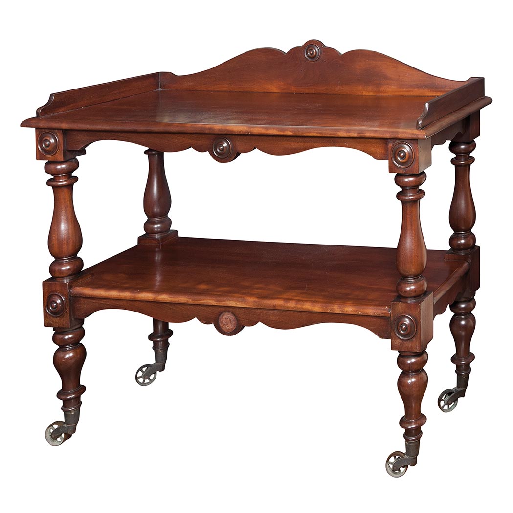 Appraisal: Victorian Style Carved Mahogany Server th Century The rectangular top