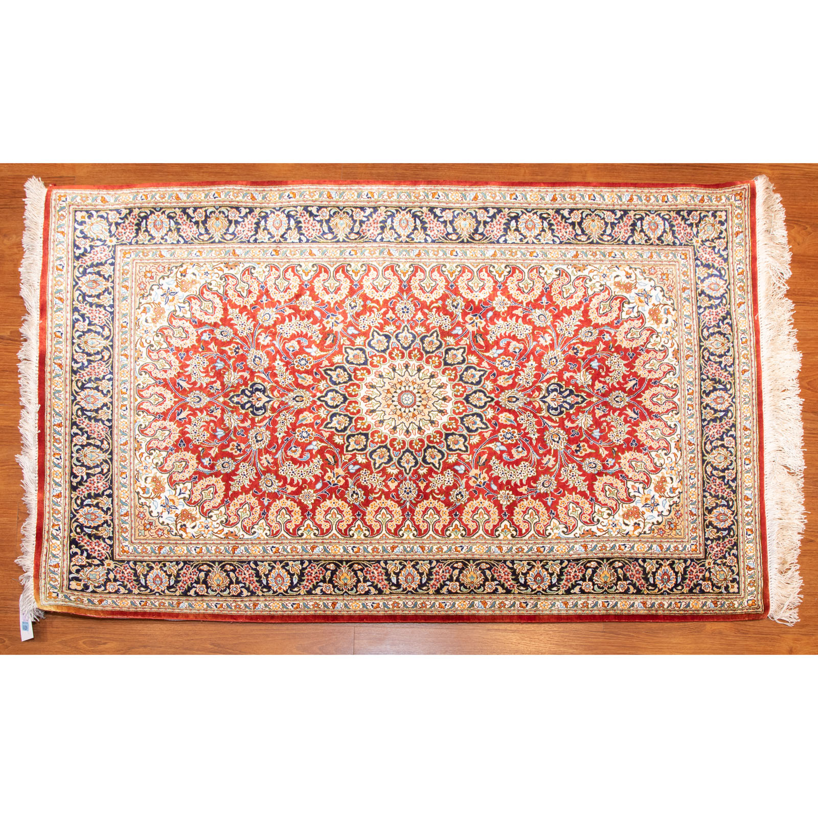 Appraisal: SILK SINO-TABRIZ RUG CHINA X Modern hand-knotted silk pile on