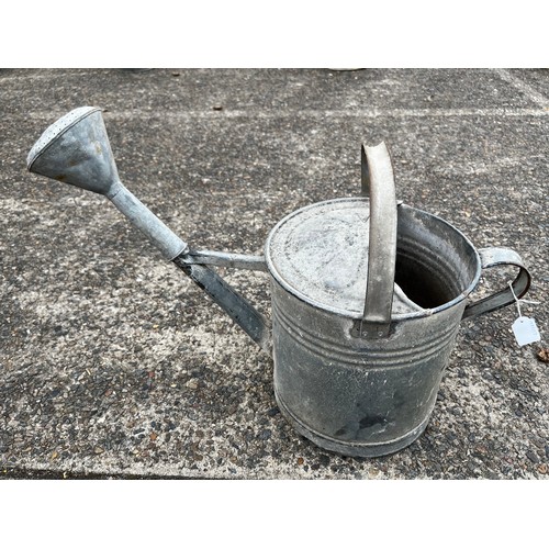 Appraisal: Vintage French gal metal watering can with rose approx cm