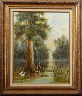 Appraisal: Ella Plaisance Herons in the Swamp oil o Ella Plaisance