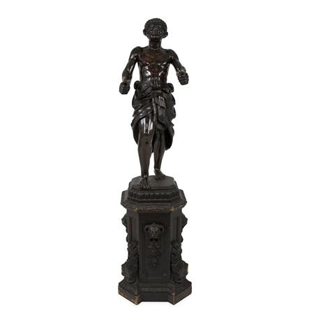 Appraisal: Carved and Stained Wood Figure of a Blackamoor on a