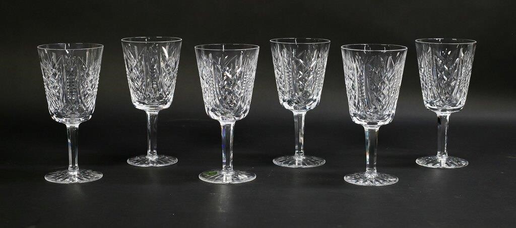 Appraisal: Set of Waterford Clare pattern crystal water goblets Each H