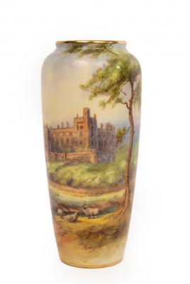 Appraisal: A Royal Worcester vase painted a scene of Arundel Castle