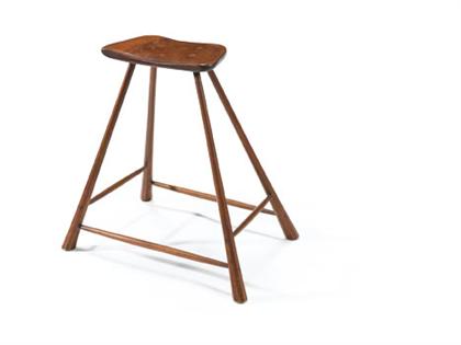 Appraisal: LACHLAN MACLACHLAN american Four-legged high walnut stool Free-form square top