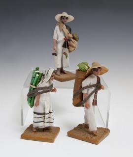 Appraisal: Three Vargas Family Wax Figures late th c of Mexicans