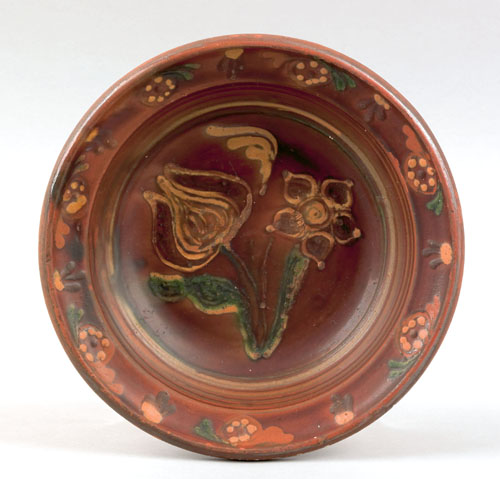 Appraisal: American redware shallow bowl th c probably Maryland with green