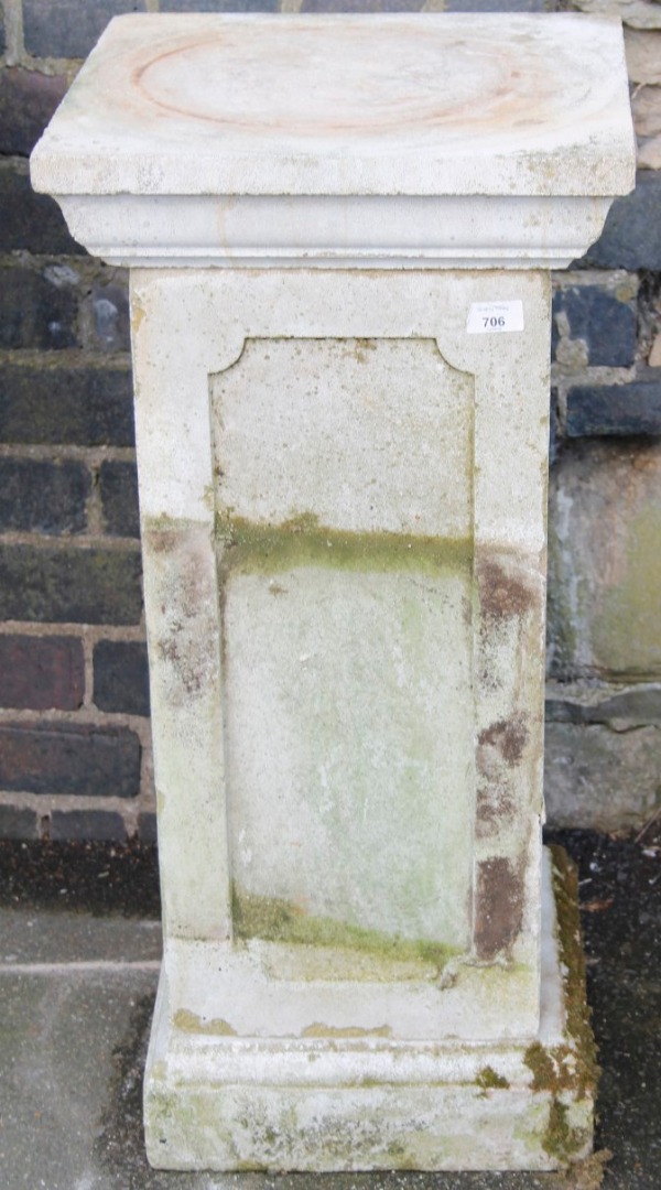 Appraisal: A thC stone column on square stand cm high