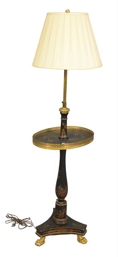 Appraisal: Dreyfous Registered Bridgelux Chinoiserie Floor Lamp Table having adjustable height