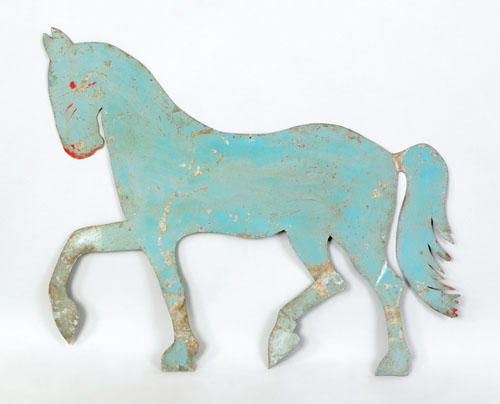 Appraisal: Painted sheet zinc horse weathervane pattern th c h w