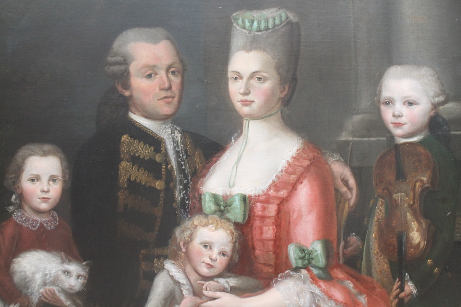 Appraisal: thC Continental School A portrait of Mozart with his family