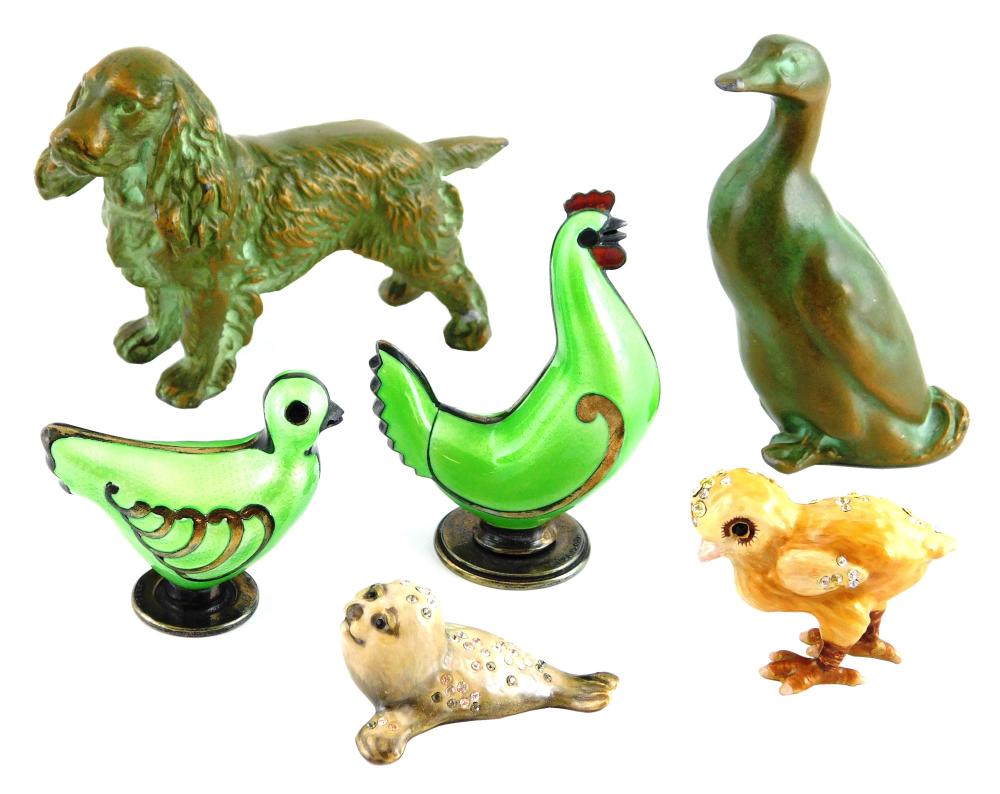 Appraisal: Jay Strongwater and other animal figurines six total including Strongwater