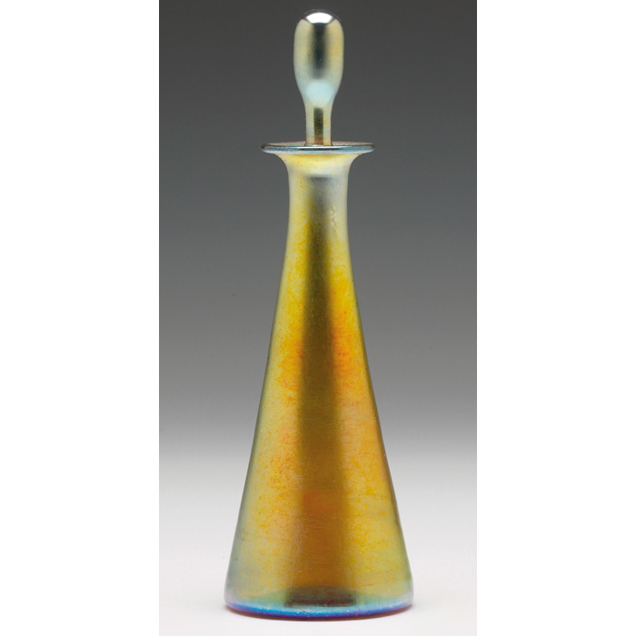 Appraisal: Steuben perfume bottle with stopper gold aurene glass marked Aurene