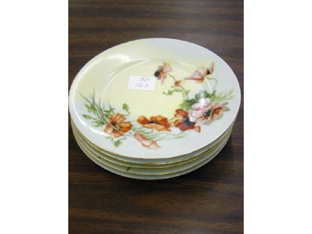 Appraisal: HAND PAINTED PLATES - HAVILAND