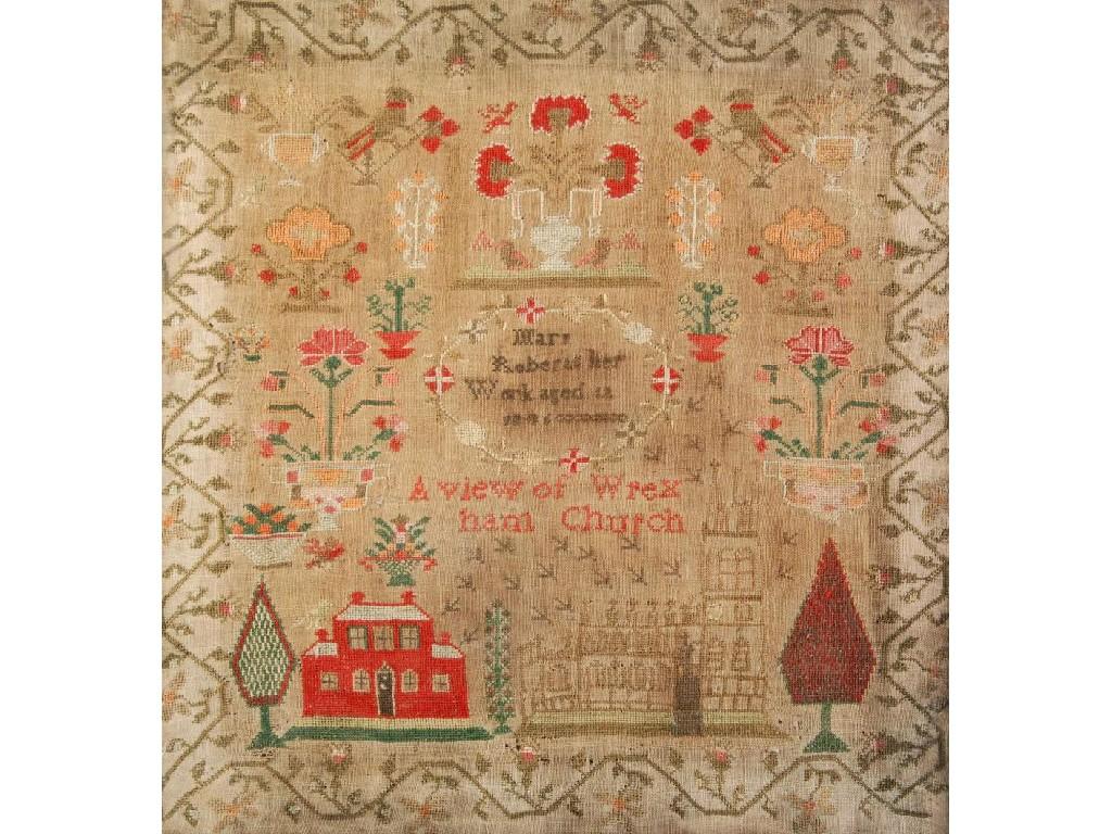 Appraisal: MID TH CENTURY SAMPLER 'MARY ROBERTS - HER WORK AGED