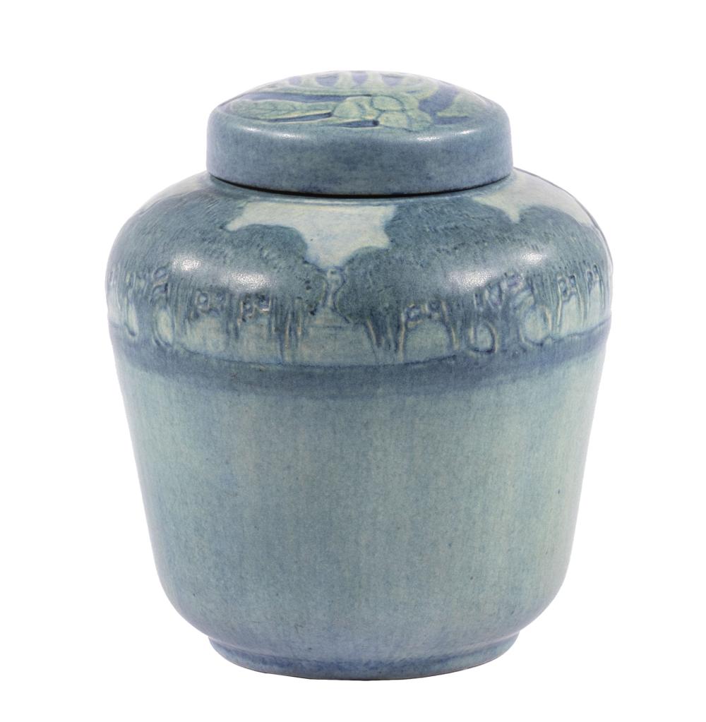 Appraisal: Newcomb College Art Pottery Lidded Jar decorated by Anna Frances