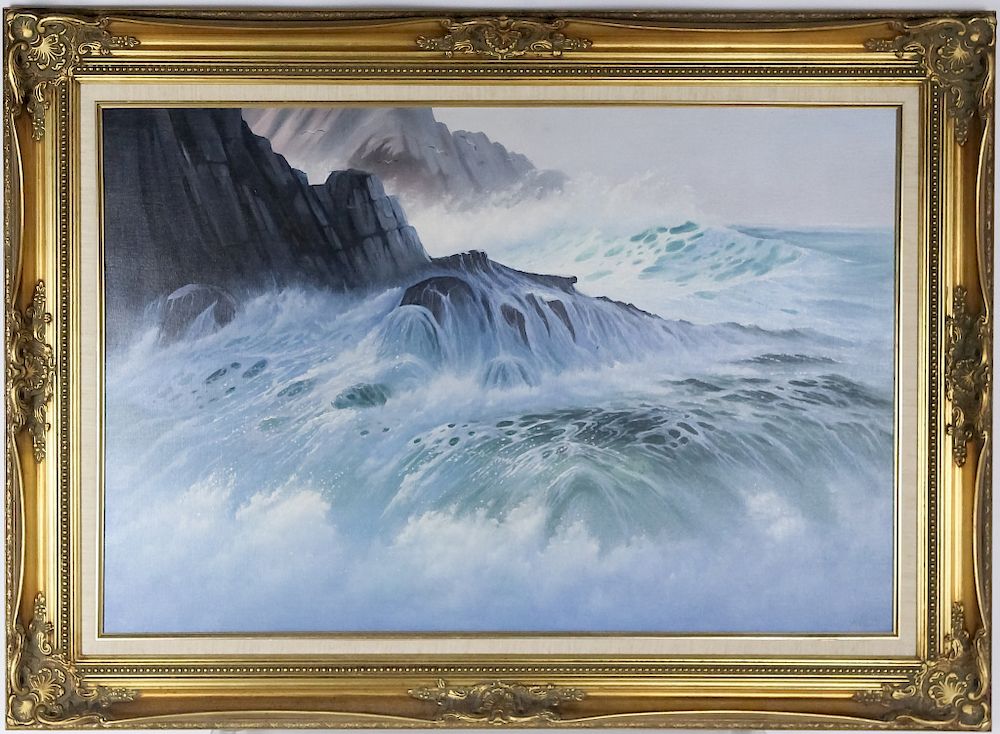 Appraisal: Coastal California Seascape Waves Painting SIGNED th Century American original