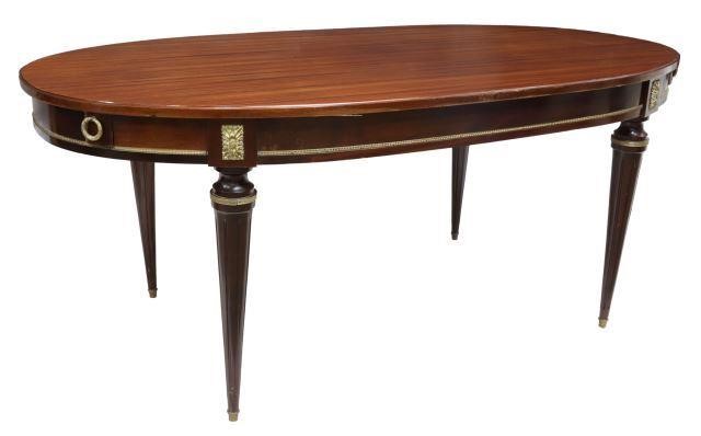 Appraisal: French Louis XVI style mahogany extension table th c having