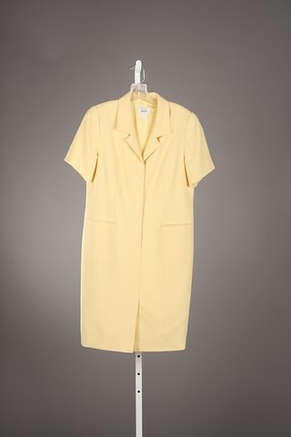 Appraisal: Louis Feraud lemon yellow viscose poly blend dress w slash